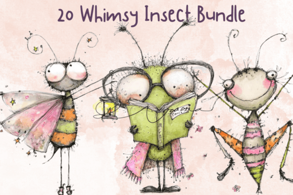 Bringing Nature's Tiny Characters to Life with the Whimsical Quirky Insect Clipart Bundle