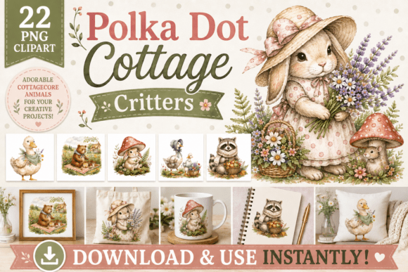 Bringing Storybook Charm to Life with Polka Dot Cottage Critters Clipart