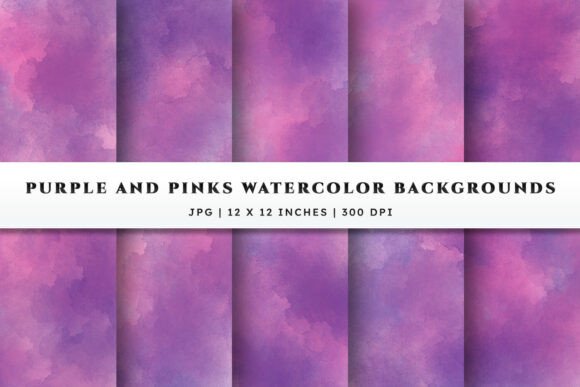 Elevate Your Designs with Watercolor Backgrounds - Purple Pinks