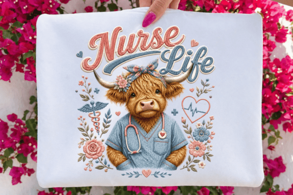 Elevating Brand Identity with the Nurse Life Highland Cow PNG T-Shirt Design