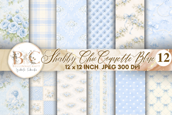 Elevating Digital Craftsmanship with Shabby Chic Coquette Blue Digital Paper