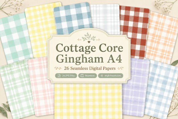 Embracing Rustic Charm with the Cottage Core Gingham A4 Digital Pattern