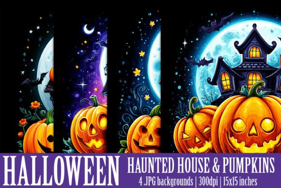 Evaluating Haunted House and Pumpkin Background, S1 for Creative Projects