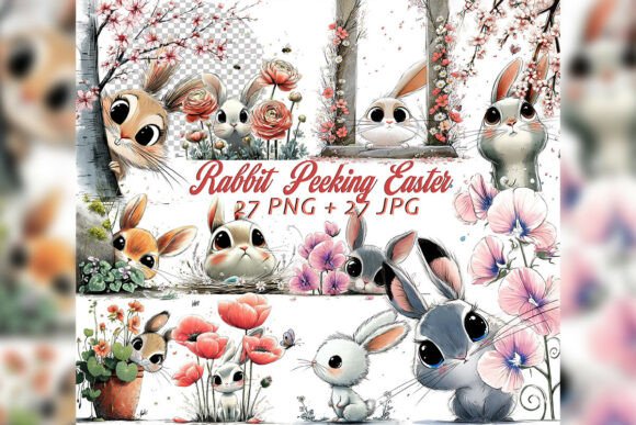 Evaluating the Whimsical Peeking Rabbit Clipart Set for Spring and Easter Design Projects