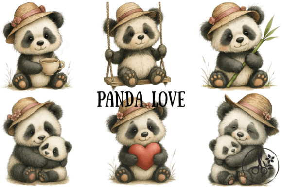 Panda Love: Adorable Clipart for Crafts & Branding