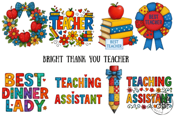 Teacher Appreciation PNG PDF Clipart for Gifts