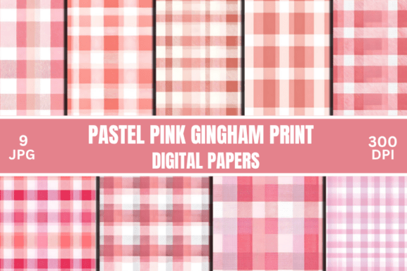 Unlock Creative Potential with Pastel Pink Gingham Print Digital Pattern Designs